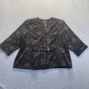 Vintage T.Milano Black Paisley Blazer 24W  Whimsigoth Witchy‎ Jacket 90s Y2K